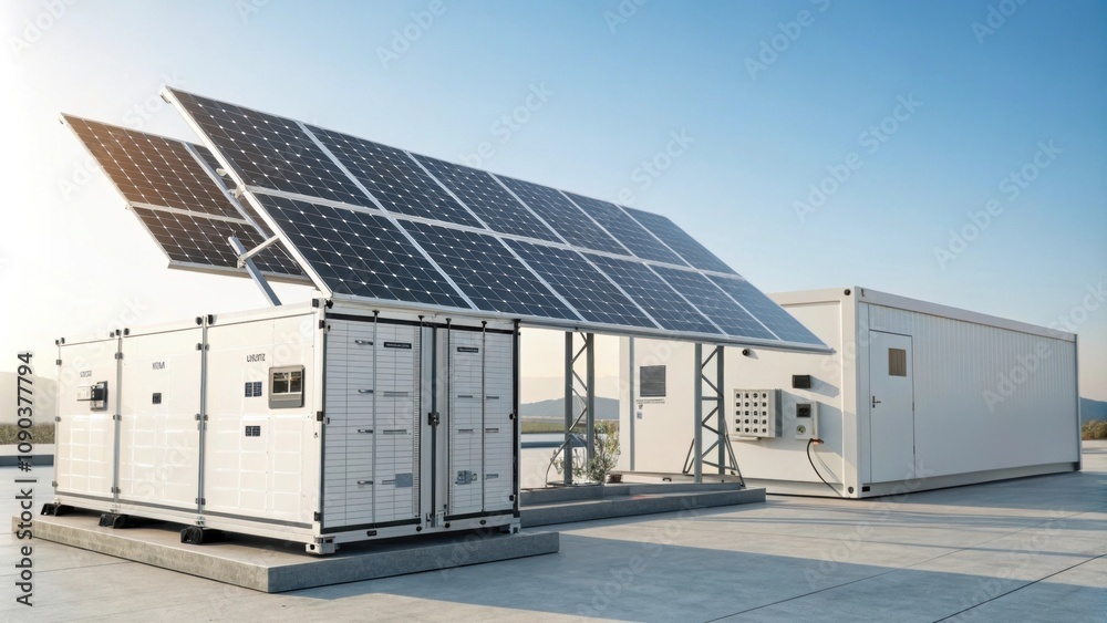 Modular solar setup with multiple panels adaptable for different power ...