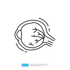 Poster - A simple line drawing of a stylized eye with branching veins, suggesting a focus on vision or anatomy.
