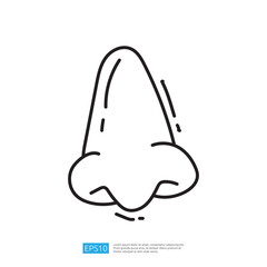 Poster - A simple line drawing of a nose, illustrating basic anatomical features in a minimalist style.