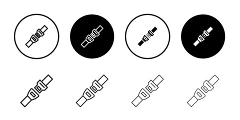Poster - car seat belt icon thin line illustration set