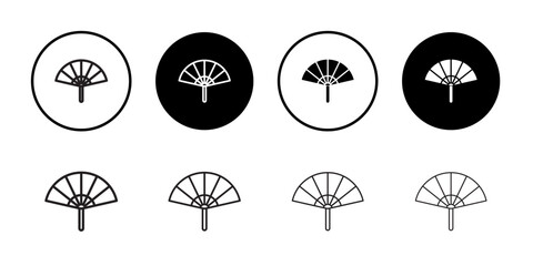 Poster - Hand fan icon Thin line illustration set