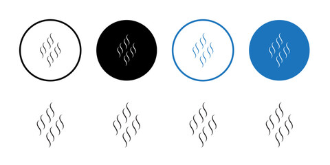Poster - Smoke steam silhouette icon Thin line illustration set