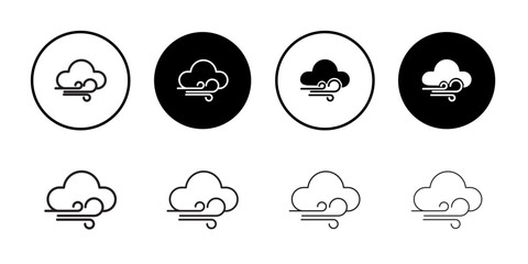 Poster - Wind clouds Icon Thin line illustration set
