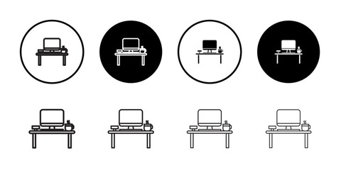 Poster - Workspace icon Thin line illustration set