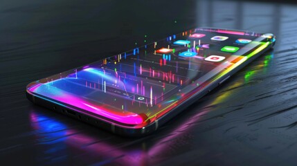 Poster - Colorful Smartphone with Data Visualization Elements