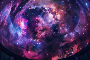 Experience the vast beauty of space with 360-degree nebula and star projection display