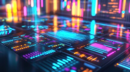 Aufkleber - A vibrant digital interface showcasing data visualization and analysis.
