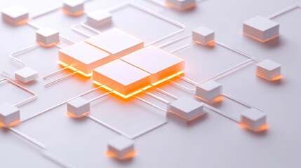 Aufkleber - Abstract representation of a circuit board with glowing elements, symbolizing technology and connectivity.