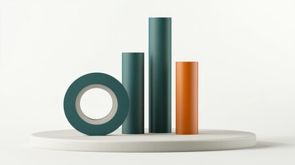 Poster - Abstract geometric shapes in a minimalist setting, representing data visualization or growth.