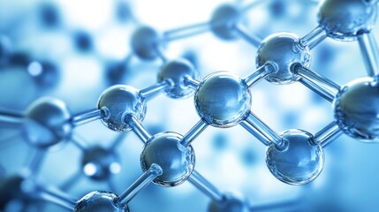 Poster - Close-up of molecular structure showcasing interconnected atoms in a scientific context.