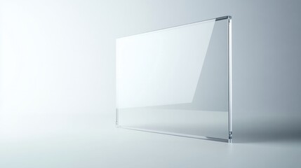 Poster - A clear, rectangular glass panel on a minimalistic background.