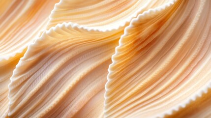 Fototapete - Close-up of delicate, wavy seashell patterns showcasing natural textures and colors.