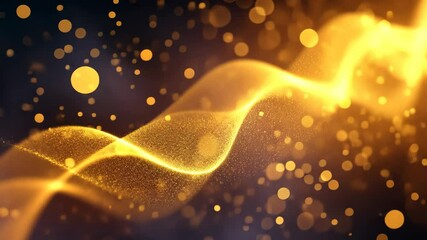 Poster - A luminous stream of golden particles dances across a deep blue canvas, creating a mesmerizing celestial display