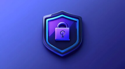 Poster - A stylized shield with a lock symbol, representing security and protection.