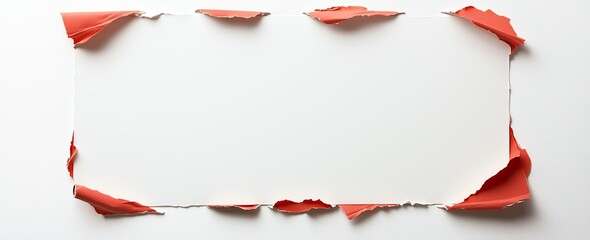 Poster - A torn paper design with a vibrant red border creating a dynamic and creative frame