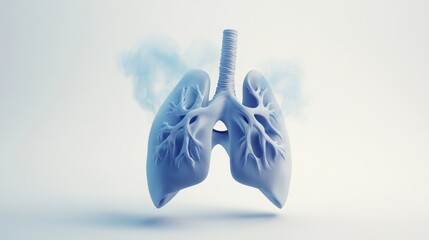 Fototapete - A stylized representation of human lungs with smoke, symbolizing respiratory health.
