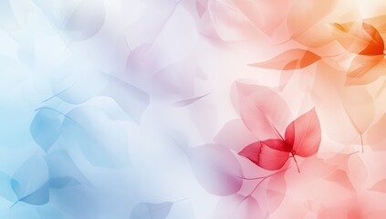 Poster - Abstract background with soft pastel hues and a blend of translucent floral shapes, creating a dreamy, serene atmosphere for design projects.