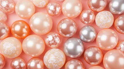 Poster - A colorful arrangement of decorative balloons in various sizes and finishes.