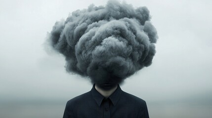 Poster - cyberbullying + impact + safety, visual metaphor of a person shielded from digital storm clouds, uplifting aesthetic