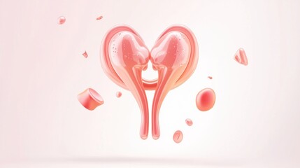 Poster - A stylized heart shape with fluid-like elements, representing love or emotion.