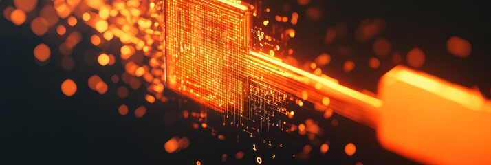 Poster - A glowing circuit board with sparks, symbolizing technology and innovation.
