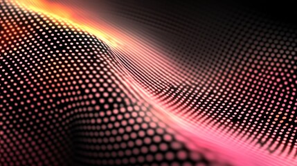 Poster - Abstract digital wave with a gradient of dots in vibrant colors.