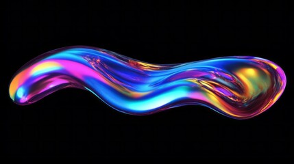 Aufkleber - A long, colorful, and curvy line that appears to be made of liquid