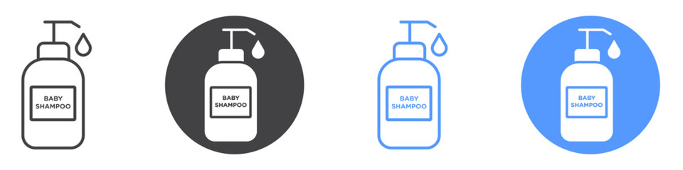 Wall Mural - Baby shampoo icon flat line symbol set.