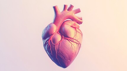 Poster - A 3D-rendered heart model showcasing anatomical details and vascular structures.