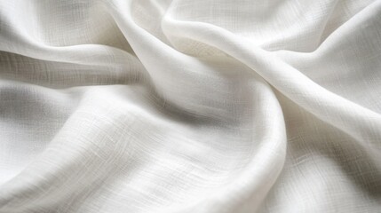 Poster - A close-up of soft, white fabric with gentle folds and textures.