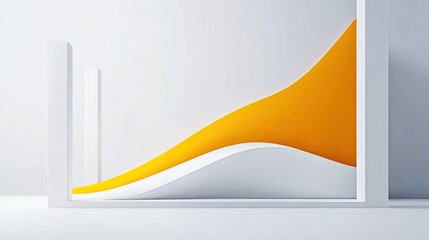 Poster - A modern abstract representation of growth with curved shapes and a vibrant color contrast.