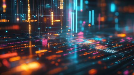 Aufkleber - 3d illustration of abstract technology digital background. Network connection structure. - Generated AI