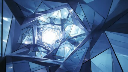 Poster - A complex, crystalline lattice hangs in a void, glowing with internal light. The structure seems to be made of many interconnected facets, creating a sense of depth and dimension