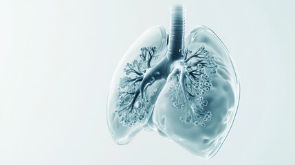 Poster - 3D rendering of human lungs showcasing detailed bronchial structure.