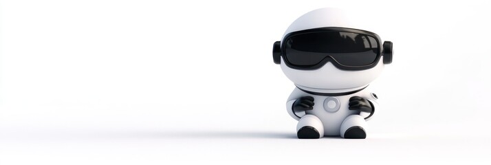 Poster - A small, stylized robot figure sitting against a plain background.