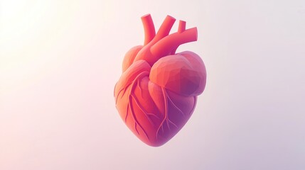 Poster - A stylized, geometric representation of a heart, symbolizing health and vitality.