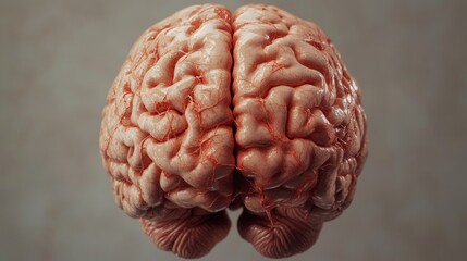 Aufkleber - A close up of a brain with red veins