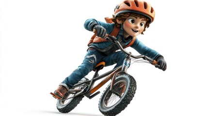 Poster - A young boy riding a bicycle, showcasing excitement and adventure.