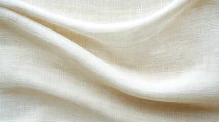 Poster - A close-up of soft, textured cream-colored fabric draped elegantly.