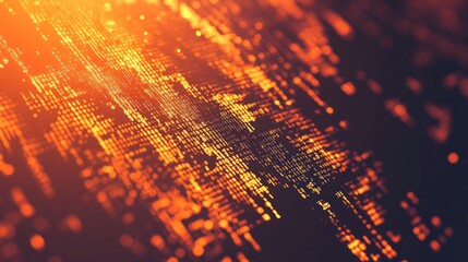 Aufkleber - Abstract digital representation with vibrant orange dots and lines suggesting data flow.
