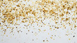 © HQAsset - Golden Square Confetti Scattered on a White Background, a Minimalist Design for Festive Occasions.
