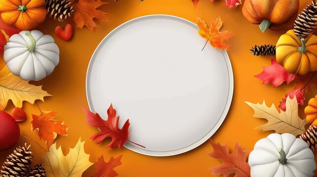A festive Thanksgiving sale flyer with vibrant fall colors and symbols like pumpkins and autumn leaves, highlighting bold discount offers in large fonts.