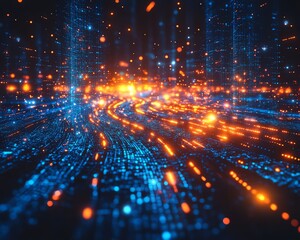 Poster - A cinematic artificial intelligence concept video, with virtual networks, glowing data pathways, and AI systems interacting in a futuristic, digital landscape