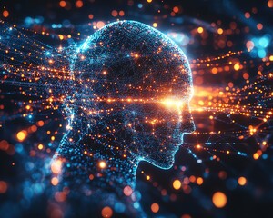 Poster - A cinematic artificial intelligence concept video, with virtual networks, glowing data pathways, and AI systems interacting in a futuristic, digital landscape