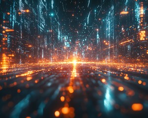 Poster - A cinematic artificial intelligence concept video, with virtual networks, glowing data pathways, and AI systems interacting in a futuristic, digital landscape