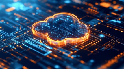 Poster - A computer chip with a cloud on it