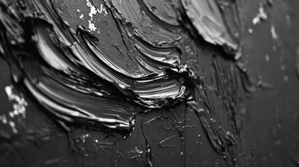 Aufkleber - A black and white painting of a brush stroke with a dark background