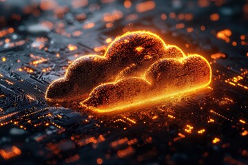 Poster - Exploring futuristic cloud computing technologies digital realm visual art tech environment dynamic perspective innovative concepts
