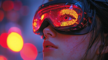 Poster - Exploring a futuristic vision of a world where virtual reality transforms daily life urban environments and human interaction
