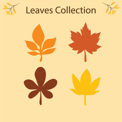 Leaves Set Clipart Vector Illustration 1